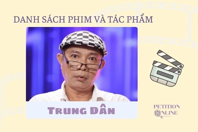 Danh sách đầy đủ các tác phẩm của diễn viên Trung Dân